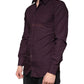 Dolce & Gabbana Dark Violet Cotton Dress GOLD Men Formal Shirt