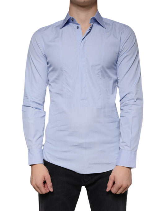 Dolce & Gabbana Light Blue Cotton Men Dress Formal Shirt