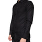 Dolce & Gabbana Black Cotton Stretch Dress GOLD Formal Shirt