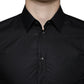 Dolce & Gabbana Black Cotton Stretch Dress GOLD Formal Shirt