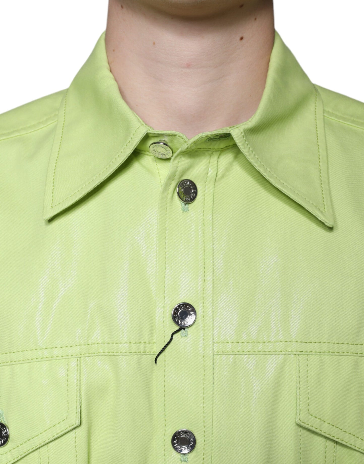 Dolce & Gabbana Green Cotton Collared Men Button Down Shirt