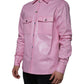 Dolce & Gabbana Pink Cotton Collared Button Down Shirt