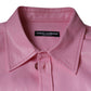 Dolce & Gabbana Pink Cotton Collared Button Down Shirt