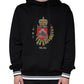 Dolce & Gabbana Black Sacred Heart Crown Hooded Sweatshirt Sweater