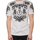 Dolce & Gabbana White DG Crown Floral Crew Neck Cotton T-shirt