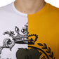 Dolce & Gabbana White Yellow Logo Print Short Sleeve T-shirt