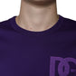 Dolce & Gabbana Purple DG Logo Cotton Crew Neck T-shirt