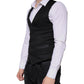 Dolce & Gabbana Black Wool Waistcoat Dress Formal Vest