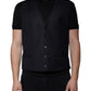 Dolce & Gabbana Black Wool Waistcoat Dress Formal Vest