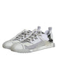 Dolce & Gabbana White Silver Low Top NS1 Sneakers Shoes