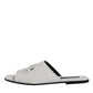 Dolce & Gabbana White DG Cut Out Leather Slides Sandals Shoes