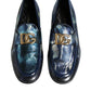 Dolce & Gabbana Blue Tie Dye DG Loafers Formal Shoes