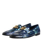 Dolce & Gabbana Blue Tie Dye DG Loafers Formal Shoes