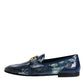 Dolce & Gabbana Blue Tie Dye DG Loafers Formal Shoes