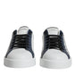 Dolce & Gabbana White Blue Leather Crown Milano Sneakers Shoes