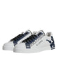 Dolce & Gabbana White Blue Leather Crown Milano Sneakers Shoes