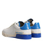 Dolce & Gabbana White Blue Perforated Low Top Sneakers Shoes