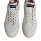 Dolce & Gabbana White Red Perforated Low Top Sneakers Shoes