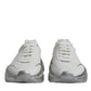 Dolce & Gabbana White Silver Daymaster Low Top Sneakers Shoes