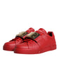 Dolce & Gabbana Red Leather Low Top Portofino Sneakers Shoes