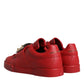 Dolce & Gabbana Red Leather Low Top Portofino Sneakers Shoes