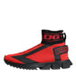 Dolce & Gabbana Red Black High Top Sorrento Sneakers Shoes