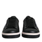 Dolce & Gabbana Black Leather Low Top Men Sneakers Shoes