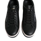 Dolce & Gabbana Black Leather Low Top Men Sneakers Shoes