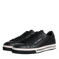 Dolce & Gabbana Black Leather Low Top Men Sneakers Shoes