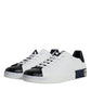 Dolce & Gabbana White Leather Logo Portofino Sneaker Shoes