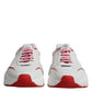 Dolce & Gabbana White Red Daymaster Low Top Men Sneakers Shoes