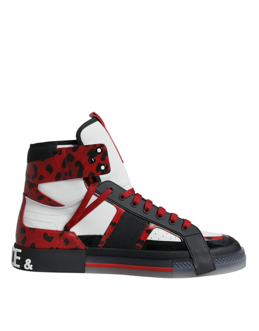 Dolce & Gabbana Multicolor Leather High Top Sneakers Shoes