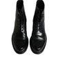 Dolce & Gabbana Black Leather Lace Up Mid Calf Boots Shoes