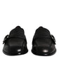 Dolce & Gabbana Black Leather Logo Slip On Men Loafers Shoes