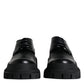 Dolce & Gabbana Black Leather Lace Up Trekking Dress Shoes