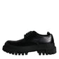 Dolce & Gabbana Black Leather Lace Up Trekking Dress Shoes