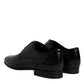 Dolce & Gabbana Black Leather Lace Up Men Derby Formal Shoes