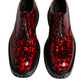 Dolce & Gabbana Red Black Leopard Lace Up Derby Dress Shoes