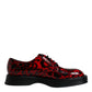 Dolce & Gabbana Red Black Leopard Lace Up Derby Dress Shoes