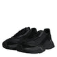 Dolce & Gabbana Black Leather Daymaster Low Top Sneakers Shoes