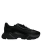 Dolce & Gabbana Black Leather Daymaster Low Top Sneakers Shoes