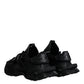 Dolce & Gabbana Black Low Top Space Lace Up Sneakers Shoes