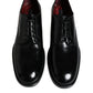 Dolce & Gabbana Black Leather Lace Up Men Derby Formal Shoes