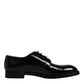 Dolce & Gabbana Black Leather Lace Up Men Derby Formal Shoes