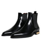 Dolce & Gabbana Black Leather Chelsea Ankle Boots Shoes