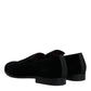 Dolce & Gabbana Black Suede Leather Slippers Loafers Shoes