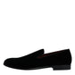 Dolce & Gabbana Black Suede Leather Slippers Loafers Shoes