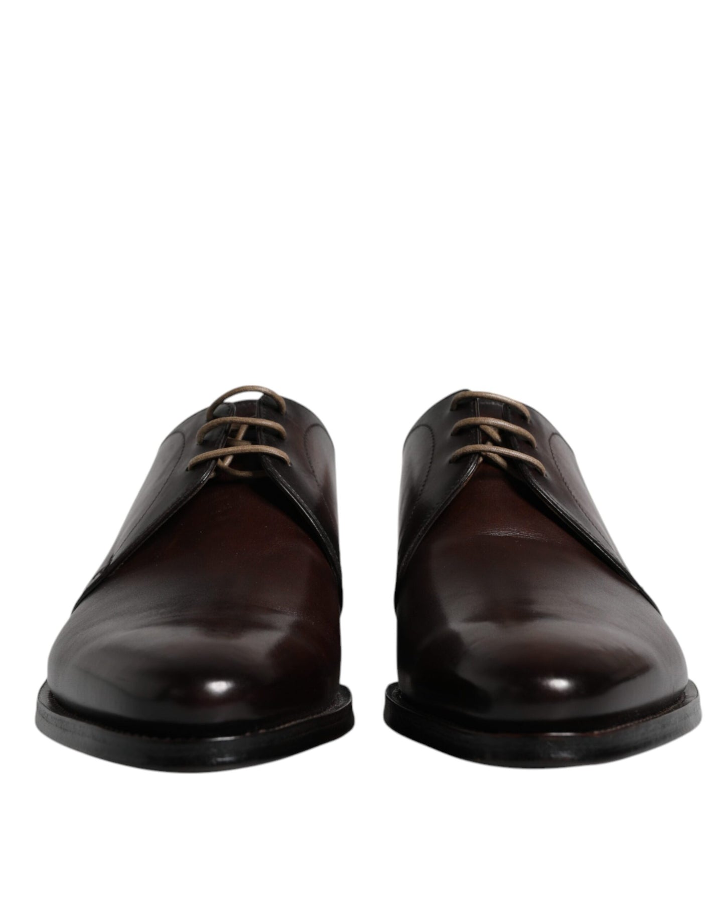 Dolce & Gabbana Black Leather Lace Up Men Derby Formal Shoes