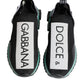 Dolce & Gabbana Black Blue Sorrento Slip On Sneakers Shoes