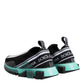 Dolce & Gabbana Black Blue Sorrento Slip On Sneakers Shoes